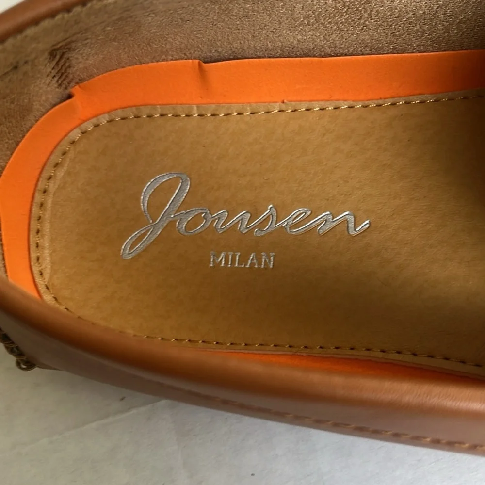 NWOT Jousen Milan, Italy Cognac SlipOn Penny Loafers - Picture 6 of 9